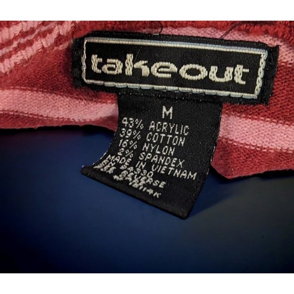 Vintage Takeout Pink And Red Striped Top - Picture 5 of 11